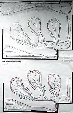 photo of model layout drawings