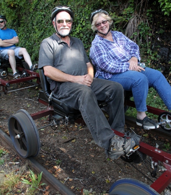 photo of railbike with 2 riders