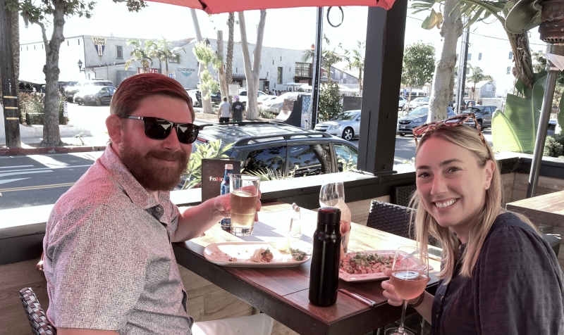 photo of couple drinking wine